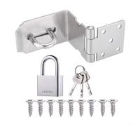 GLFLOW Verrou de porte anti-effraction avec loquet en acier inoxydable et cadenas en fer, pour abri de jardin, armoire, conteneur