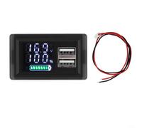 GLFLOW Voltmètre numérique DC 9-24 V, double indicateur de batterie numérique LED, voltmètre DC 9-24 V avec ports USB + Type-C compatible avec lithium et plomb-acide (double USB)