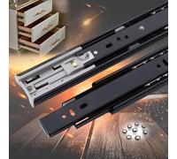 GLFNB Coulisses de tiroir à Fermeture amortie, Extension complète de 400 mm, roulements à Billes, capacité de Charge de 45 kg, Montage latéral Silencieux, 1 Paire, mécanisme d'ouverture par Simple
