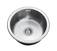 GLFNB Évier de Cuisine Simple en Acier Inoxydable, cuve Ronde avec crépine et trop-Plein, différentes Tailles, évier Moderne encastré pour Cuisine, Salle à Manger, Bar, Petit Camping-Car (32 x 32