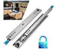 GLFNB Glissières de tiroir Robustes, 1 Paire, à roulements à Billes verrouillables, capacité de 120 kg, Extension Totale, Fixation latérale, 1450 mm (58 po), quincaillerie pour tiroir assurant Une
