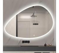 GLFNB Miroir LED en Forme de Larme pour Le Salon, 2 Styles, Miroir de Salle de Bain LED, 50 x 70 cm, 60 x 80 cm, 70 x 90 cm, Miroir Mural sans Cadre/Miroir décoratif, éclairage 3 Couleurs/gradatio