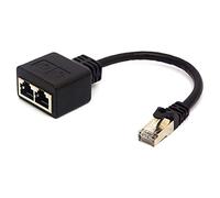 GLHONG Câble adaptateur RJ45 mâle vers double femelle - Prise en charge Ethernet Cat 5/Cat 6 LAN pour commuter les réseaux entre deux ordinateurs (non utilisé comme répartiteur réseau)
