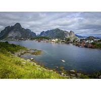 GLHUIOZ 1000 Pièces Collection d'art Qualité Premium pour Adultes et Enfants à partir de 12 Ans Puzzle, Norvège Lofoten Petites Villes 75x50cm