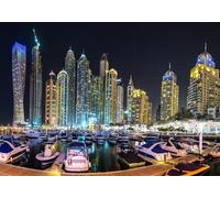 GLHUIOZ 500 Pièces Collection d'art Qualité Premium pour Adultes et Enfants à partir de 12 Ans Puzzle, Marinas Dubaï Émirats Arabes Unis 52x38cm