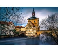 GLHUIOZ 500 Pièces Collection d'art Qualité Premium pour Adultes et Enfants à partir de 12 Ans Puzzle, Allemagne Rivières Ponts Regnits 52x38cm