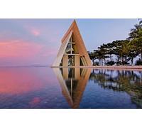 GLHUIOZ 500 Pièces De Puzzle pour Adultes Peintures d'art De Décoration De La Maison Piscine,Hôtel,Bali,Complexes hôteliers 52x38cm