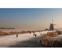 GLHUIOZ 500 Pièces DIY Divertissement Cadeau Amusement Puzzles Classiques pour Adultes et Enfants à partir de 12 Ans Glace,Moulin,Patinoire,52x38cm