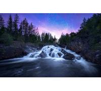 GLHUIOZ 500 Pièces,DIY Puzzle,Divertissement Créatif,Cadeau,Amuesment Classiques Norvège,Cascade,Ciel étoilé,52x38cm