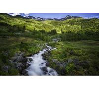 GLHUIOZ 500 Pièces,DIY Puzzle,Divertissement Créatif,Cadeau,Amusement,Puzzles Classiques,Stream,Norvège,cabanes,Odda,Hardanger,52x38cm