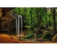 GLHUIOZ 500 Pièces Maison Rencontre Jeux DIY Divertissement Cadeau Amusement Classiques pour Adultes et Enfants à partir de 12 Ans,Logan,Ohio,Parc National de Hocking Hills,52x38cm