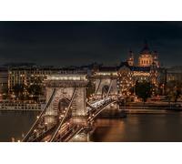 GLHUIOZ 500 Pièces, Panorama, Qualité Premium, pour Adultes et Enfants à partir de 12 Ans Puzzle, Chaîne de ponts fluviaux de Hongrie 52x38cm