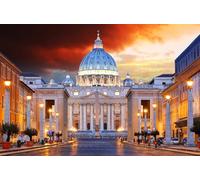 GLHUIOZ 500 Pièces, Panorama, Qualité Premium, pour Adultes et Enfants à partir de 12 Ans Puzzle, Italie Rome Temples Vatican 52x38cm
