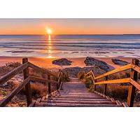 GLHUIOZ Puzzle 1000 pièces,d'anniversaire,Cadeaux pour Femmes,Art Mural Horizon,Coucher de Soleil,Bord de mer,75x50cm