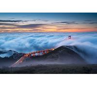 GLHUIOZ Puzzle 1500 Pièces Adulte Enfant Pont du Golden Gate,Brouillard,87x57cm