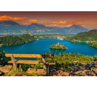 GLHUIOZ Puzzle 1500 pièces - Adultes et Enfants dès 14 Ans - Puzzle de qualité supérieure - Paysage de l'île de Bled en Slovénie 87x57cm