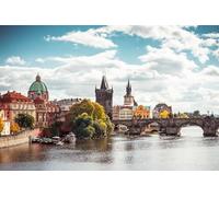 GLHUIOZ Puzzle 1500 pièces - Adultes et Enfants dès 14 Ans - Puzzle de qualité supérieure - République de Prague Ponts Rivières 87x57cm