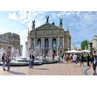 GLHUIOZ Puzzle 1500 Pièces Adultes, Grand Puzzle en Bois pour Adultes, Personnes âgées, Enfants. Ukraine Lviv Fontaines Sculptures Ville 87x57cm