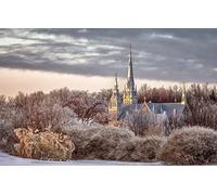 GLHUIOZ Puzzle 1500 Pieces Adultes Jeu éducatif défi Jouet Peinture Art Enfants,Église,Église de Grondines,87x57cm