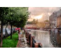 GLHUIOZ Puzzle 1500 Pièces Adultes, Puzzle Classique Puzzle Adulte et Enfant - Pluie à Saint-Pétersbourg 87x57cm