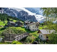 GLHUIOZ Puzzle 1500 Pièces en Bois DIY Jeu D'Intelligence De l'art De La Décoration Moderne Jeu Cadeau Unique Italie,Dolomites,Tyrol du Sud,87x57cm