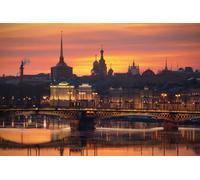 GLHUIOZ Puzzle 1500 Pieces Paysage | Puzzle | Puzzles Classiques | Puzzle Adulte | Ponts de Saint-Pétersbourg en Russie 87x57cm