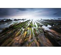 GLHUIOZ Puzzle 500 Classiques Côte,Mousse,Espagne,Barrique,52x38cm