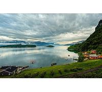 GLHUIOZ Puzzle 500 Classiques Côte,Norvège,Îles,52x38cm