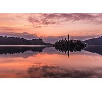 GLHUIOZ Puzzle 500 Pieces Adulte Classiques Église,Slovénie,Lac de Bled,52x38cm