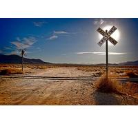 GLHUIOZ Puzzle 500 Pièces Adultes,Classique et Enfant - Désert,Paysages,Rails,Carrefour,Traverses,Chemins de Fer,52x38cm