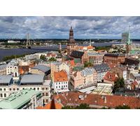 GLHUIOZ Puzzle 500 pièces - Adultes et Enfants dès 14 Ans - Puzzle de qualité supérieure - Lettonie Rivières Ponts Riga 52x38cm