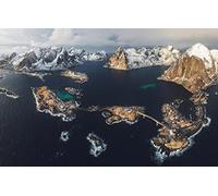 GLHUIOZ Puzzle 500 Pieces Adultes Jeu éducatif défi Jouet Art Enfants Îles Lofoten 52x38cm