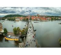 GLHUIOZ Puzzle 500 pièces, d'anniversaire, Cadeaux pour Femmes, Art Mural Ponts fluviaux de la République de Prague 52x38cm