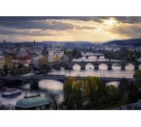 GLHUIOZ Puzzle 500 pièces, d'anniversaire, Cadeaux pour Femmes, Art Mural République tchèque Prague Rivières Ponts 52x38cm