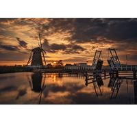 GLHUIOZ Puzzle 500 Pieces Paysage Classiques Adulte,Moulin,52x38cm