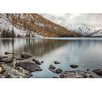 GLHUIOZ Puzzle 500 Pièces pour Adultes,Design Unique Jouet éducatif pour Adolescents et Enfants idée Cadeau Montagne Altaï,lac Multinskoye Moyen,52x38cm