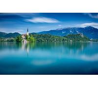 GLHUIOZ Puzzle 500 Pièces pour Adultes Design Unique Jouet éducatif pour Adolescents et Enfants idée Cadeau Surface de l'eau,Slovénie,Lac de Bled 52x38cm