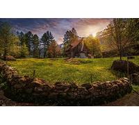 GLHUIOZ Puzzle 500 pièces,pour Adultes,Impossible,Jeu d'adresse pour Toute la Famille,de décoration d'intérieur,Suisse,Musée,Pelouse,Ballenberg 52x38cm