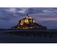 GLHUIOZ Puzzle 500 pièces pour Adultes,matériaux recyclables de qualité supérieure d'impression Haute définition,Jeu en Famille,Cadeaux pour Amis,France,Le Mont-St.-Michel,Basse-Normandie,52x38cm
