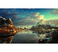 GLHUIOZ Puzzle Adulte 1000 Pièces DIY Art De Mur Moderne Cadeau Unique Home Decor Norvège Lofoten 75x50cm