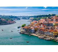 GLHUIOZ Puzzle Adulte 1000 Pièces Puzzle 3D Affiche Salon Mur Art Creative Abstraite Hdpictures Décor À La Maison Porto Lisbonne Rivières Marinas Bateau fluvial Douro 75x50cm
