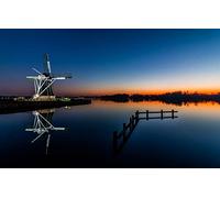 GLHUIOZ Puzzle Adulte 1500 Pièces Artisanat Cadeau Famille Classique 3D Jouet en Bois Cadeau Unique Décoration Intérieure Moulin,Canal,Pays-Bas 87x57cm