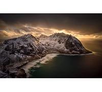 GLHUIOZ Puzzle Adulte 1500 pièces - pour Adultes et Enfants dès 14 Ans - qualité supérieure Côte,Norvège,îles Lofoten,87x57cm