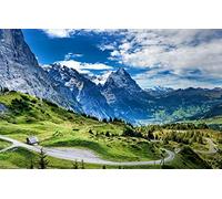 GLHUIOZ Puzzle Adulte 500 p Challenge Suisse,col de la Grosse Scheidegg,Eiger,52x38cm