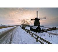 GLHUIOZ Puzzle Adulte 500 Pièces Abstrait Classique Kit Bricolage Jouet en Bois Cadeau Unique Décor À La Maison,Moulin,52x38cm