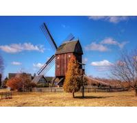 GLHUIOZ Puzzle Adulte 500 Pièces Artisanat Cadeau Famille Puzzle Classique 3D Puzzle Jouet en Bois Cadeau Unique Décoration Intérieure Allemagne Moulin de Gifhorn 52x38cm