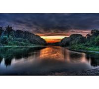 GLHUIOZ Puzzle Adulte 500 Pièces Classique Kit De Bricolage Jouet en Bois Cadeau Unique Décor À La Maison Entre Deux rives,52x38cm