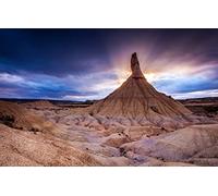 GLHUIOZ Puzzle Adulte 500 Pièces coloré Artisanat Cadeau Famille Classique 3D Jouet en Bois Cadeau Unique Décoration Intérieure Montagne,Nord de l'Espagne,Parc National des Bardenas Reales,52x38cm