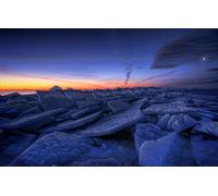 GLHUIOZ Puzzle Adulte 500 Pièces DIY Art De Mur Moderne Cadeau Unique Home Decor Glace,Lune,Banquises,Suède,52x38cm