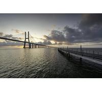 GLHUIOZ Puzzle Adulte 500 Pièces DIY Art De Mur Moderne Cadeau Unique Home Decor Portugal,Lisbonne,Pont Vasco Da Gama,52x38cm